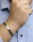 Zilver Gerhodineerd Graveerarmband Gourmette Plaat 8 mm 1330180 - PansiteNederland.nl