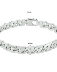 Zilver Gerhodineerd Armband Gourmette 8,2 mm 1330509