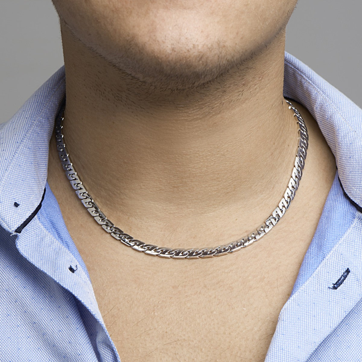 Zilver Gerhodineerd Collier Gourmette 6,6 mm 1330182 - PansiteNederland.nl