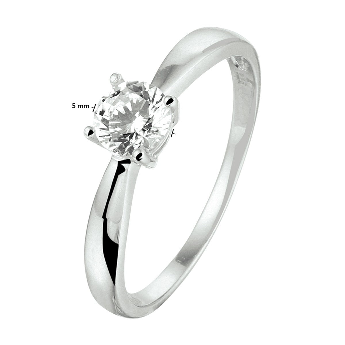 Gerhodineerd Zilver Ring Met Zirkonia 1330225 - PansiteNederland.nl