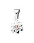 zilver gerhodineerd hanger bloem roze zirkonia 1330245 - PansiteNederland.nl