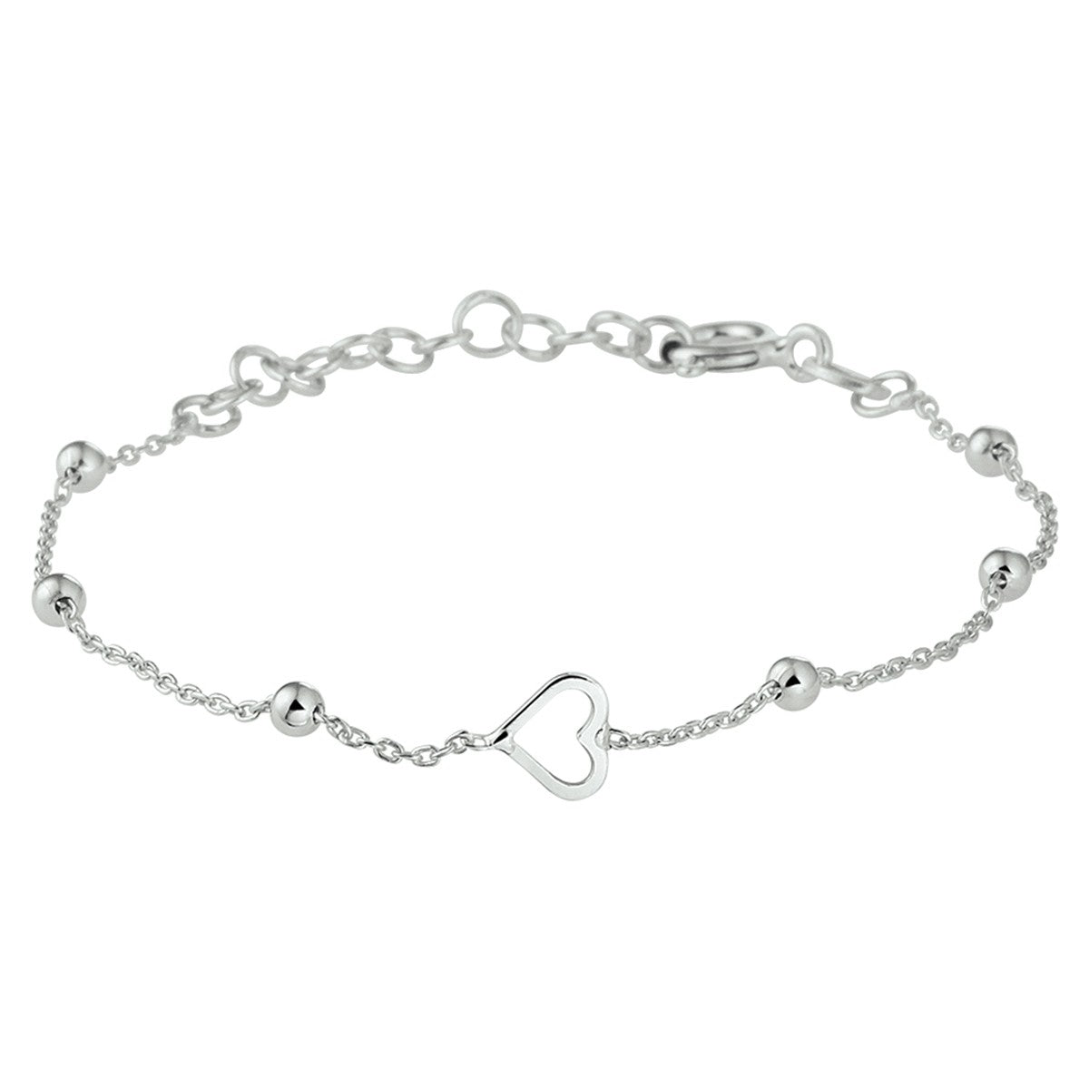 Zilver Gerhodineerd Armband Hart 9 + 2 Cm 1330485 - PansiteNederland.nl
