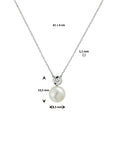 zilver gerhodineerd collier parel en zirkonia 42 + 3 cm 1330505