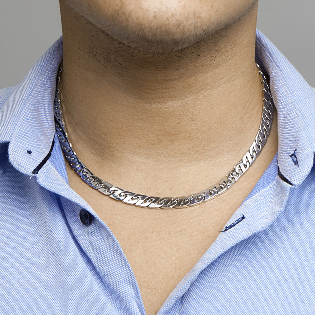 Zilver Gerhodineerd Collier Gourmette 8,2 mm 1330510