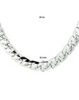 Zilver Gerhodineerd Collier Gourmette 8,2 mm 1330510