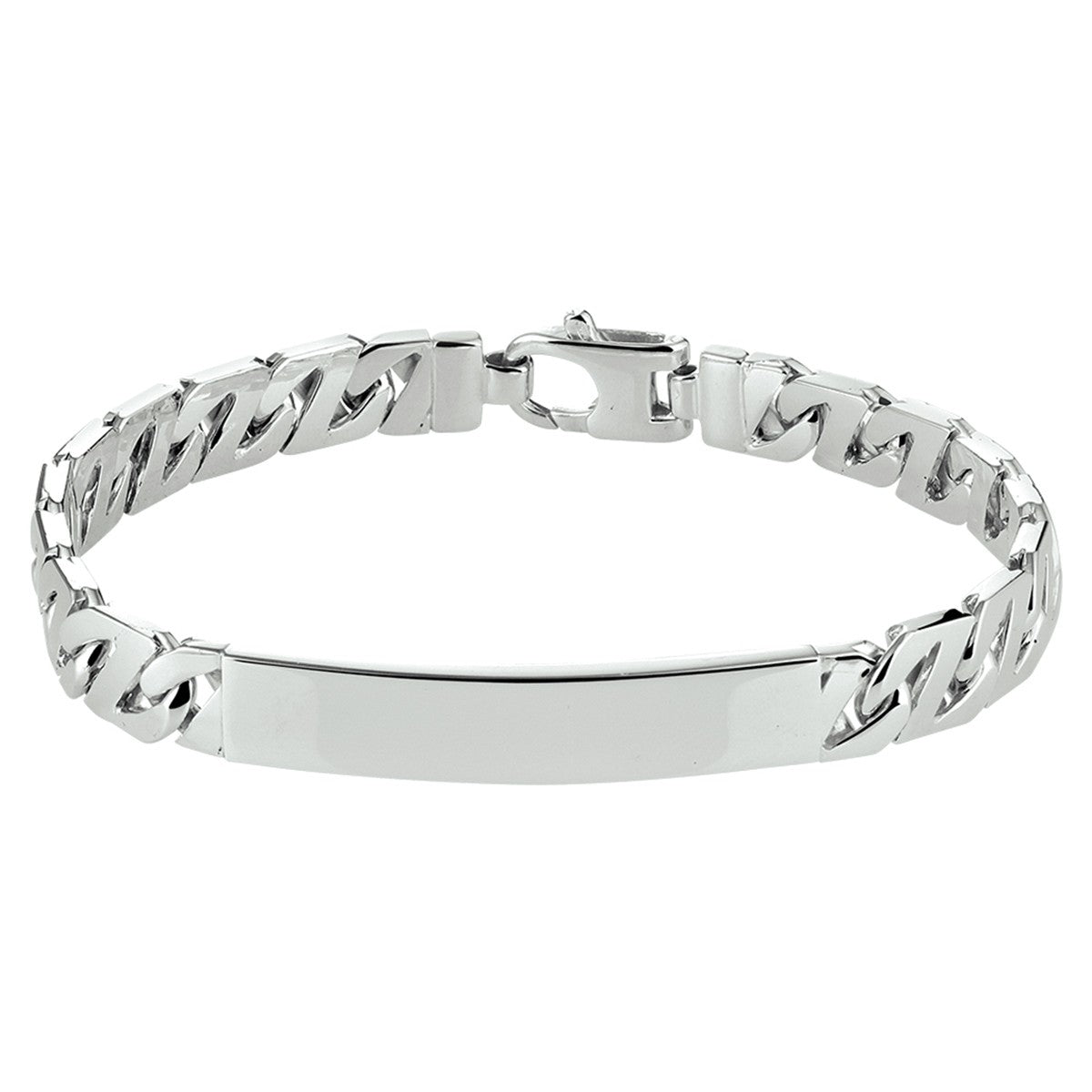 Zilver Gerhodineerd Graveerarmband Gourmette Plaat 8 mm 1330180 - PansiteNederland.nl