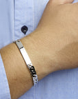 Zilver Gerhodineerd Graveerarmband Gourmette Plaat 8 mm 1330180 - PansiteNederland.nl
