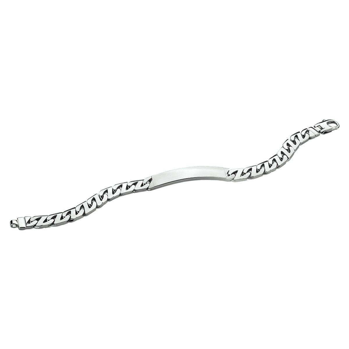 Zilver Gerhodineerd Graveerarmband Gourmette Plaat 8 mm 1330180 - PansiteNederland.nl
