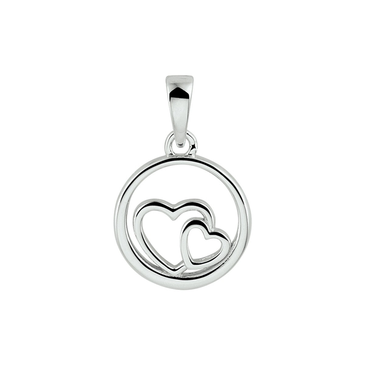 zilver gerhodineerd hanger rondje en harten 1330818 - PansiteNederland.nl