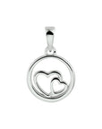 zilver gerhodineerd hanger rondje en harten 1330818 - PansiteNederland.nl
