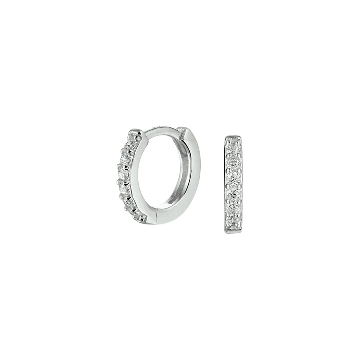 Zilver Gerhodineerd Klapoorringen Zirkonia 1331368 - PansiteNederland.nl