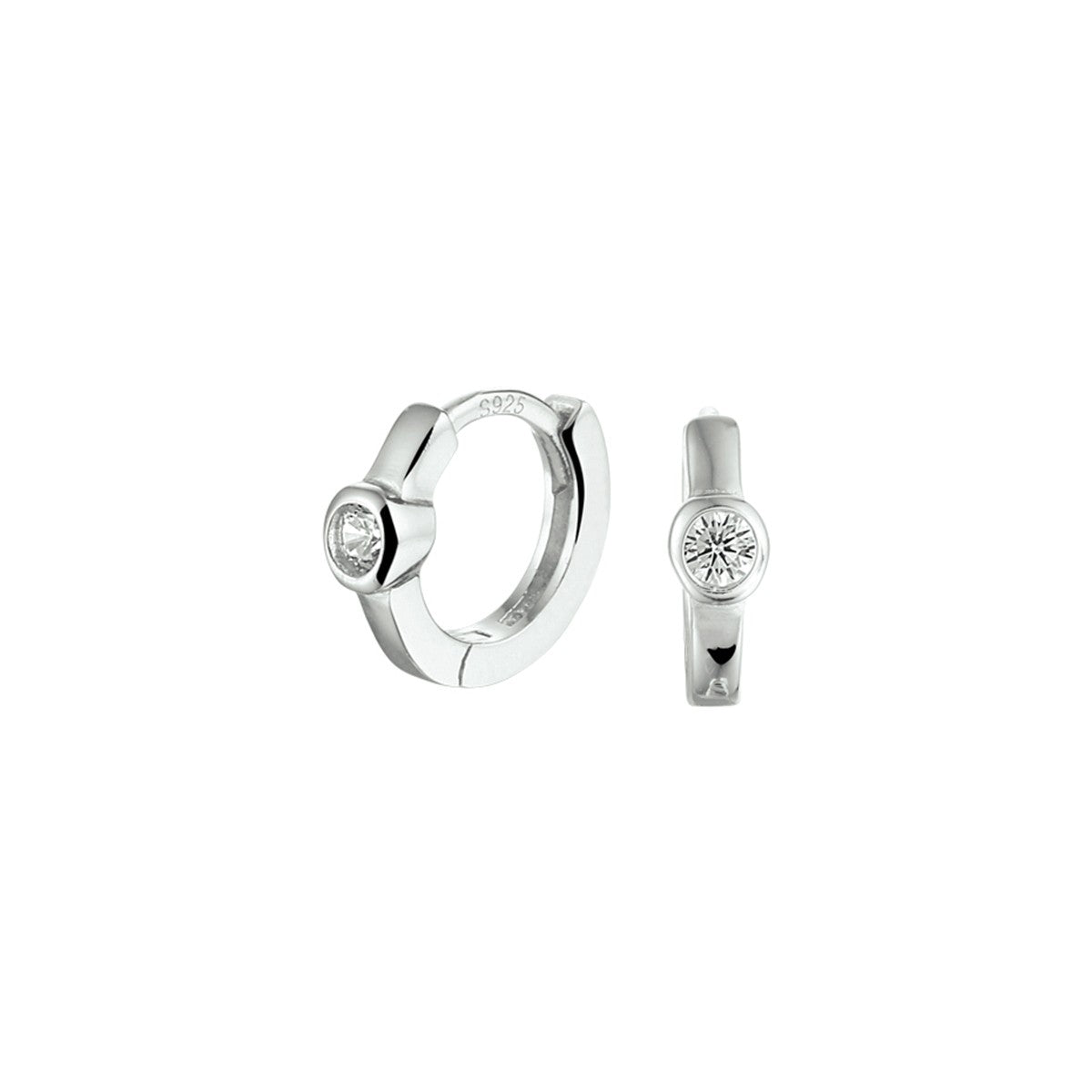Zilver Gerhodineerd Klapoorringen Zirkonia 1331370 - PansiteNederland.nl