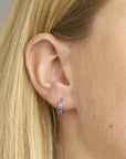 Zilver Gerhodineerd Klapoorringen Synth. Saffier 1331372 - PansiteNederland.nl