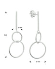 Zilver Gerhodineerd Oorhangers Rondjes 1331967 - PansiteNederland.nl