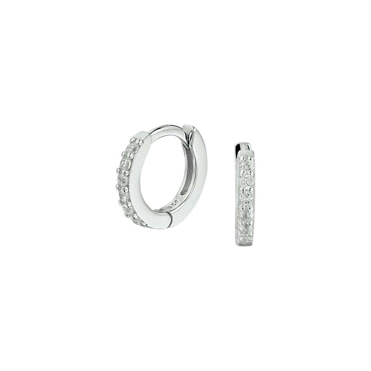 Zilver Gerhodineerd Klapoorringen Zirkonia 1331968 - PansiteNederland.nl