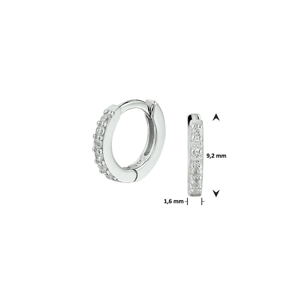 Zilver Gerhodineerd Klapoorringen Zirkonia 1331968 - PansiteNederland.nl