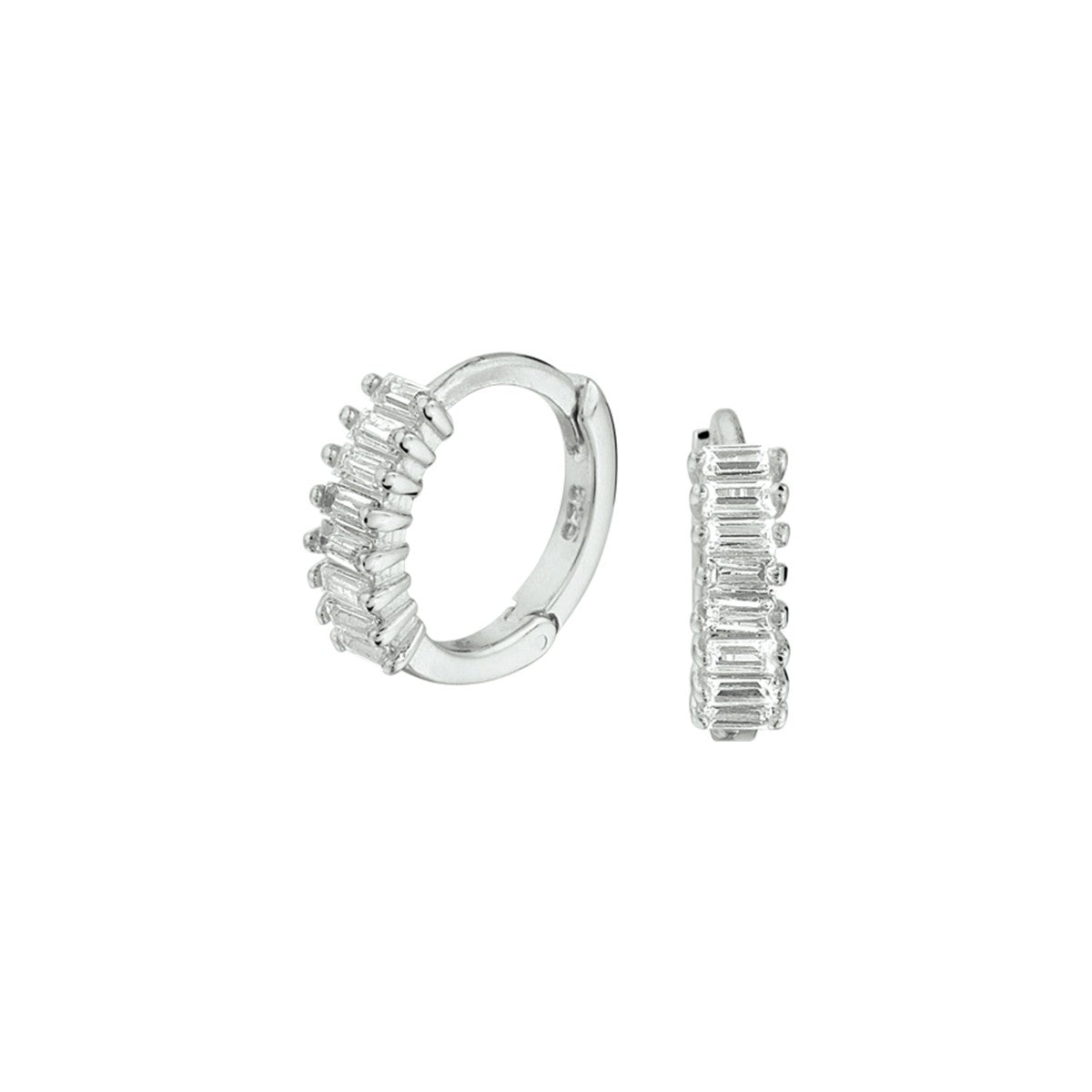 Zilver Gerhodineerd Klapoorringen Zirkonia 1331969 - PansiteNederland.nl