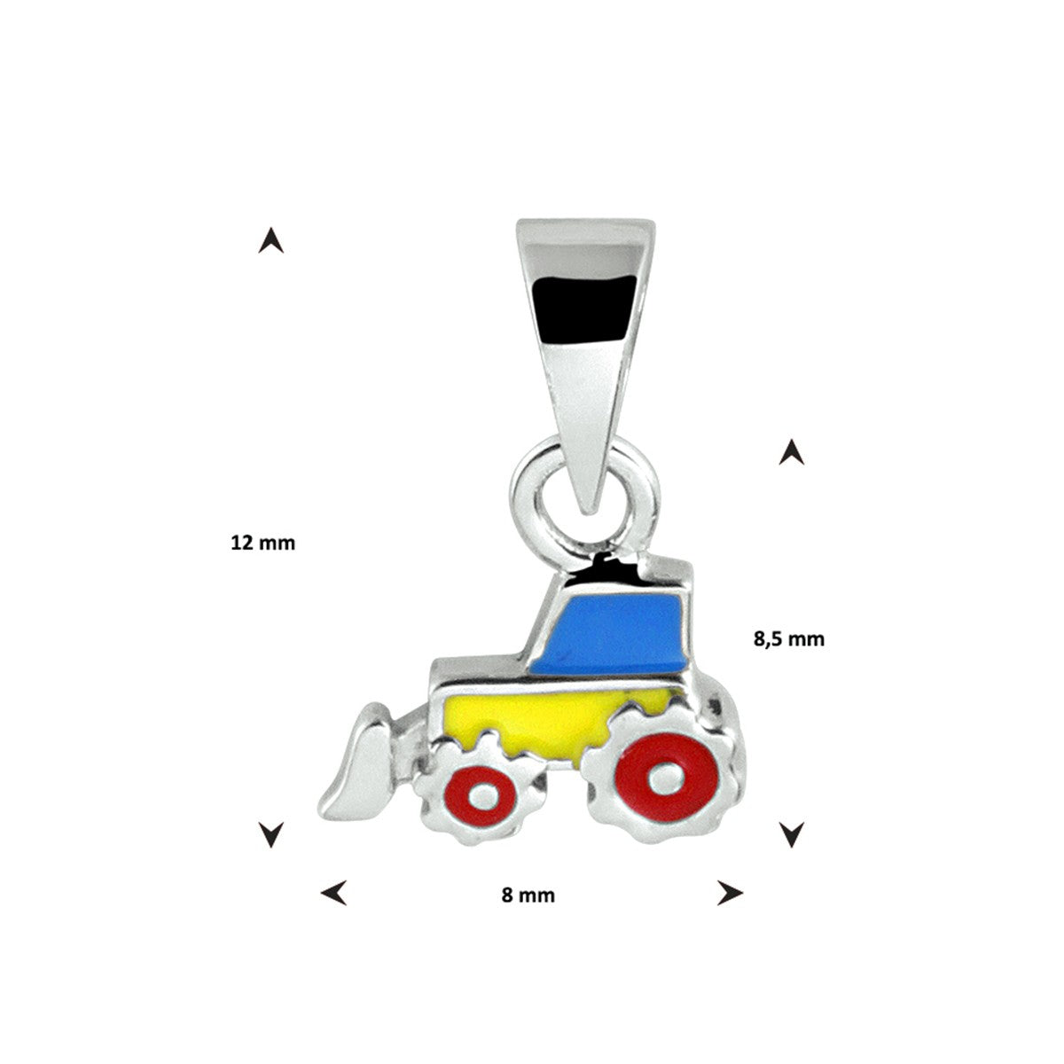 Zilveren hanger tractor - PSN1332030 - PansiteNederland.nl