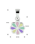 zilver gerhodineerd hanger bloem 1332031 - PansiteNederland.nl