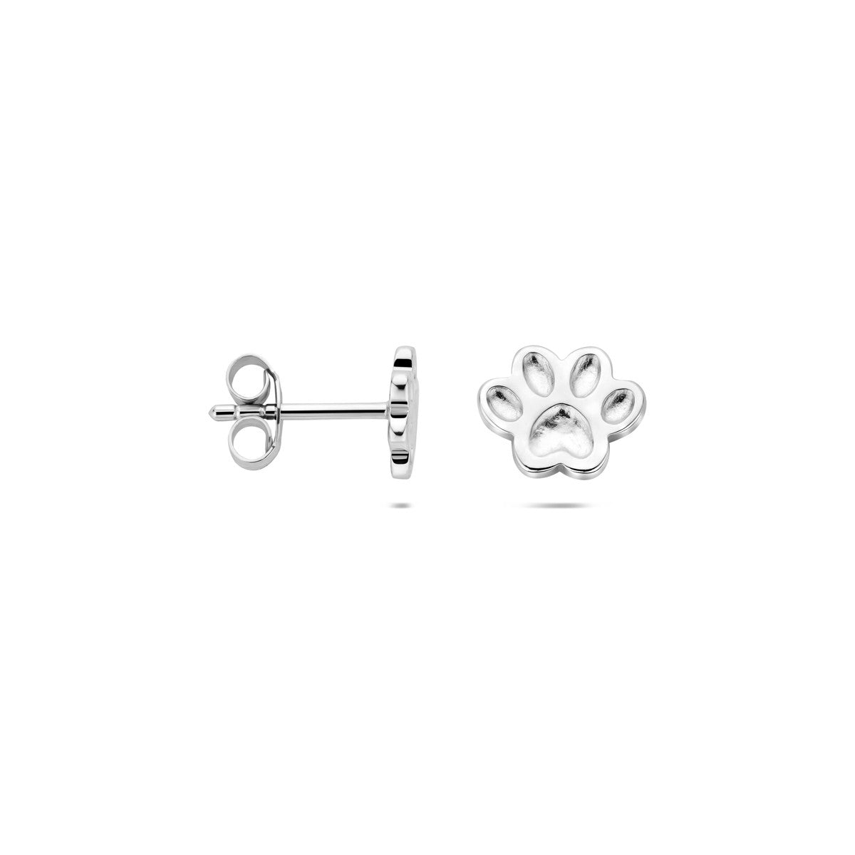 Oorbellen hondenpoot 6 mm zilver