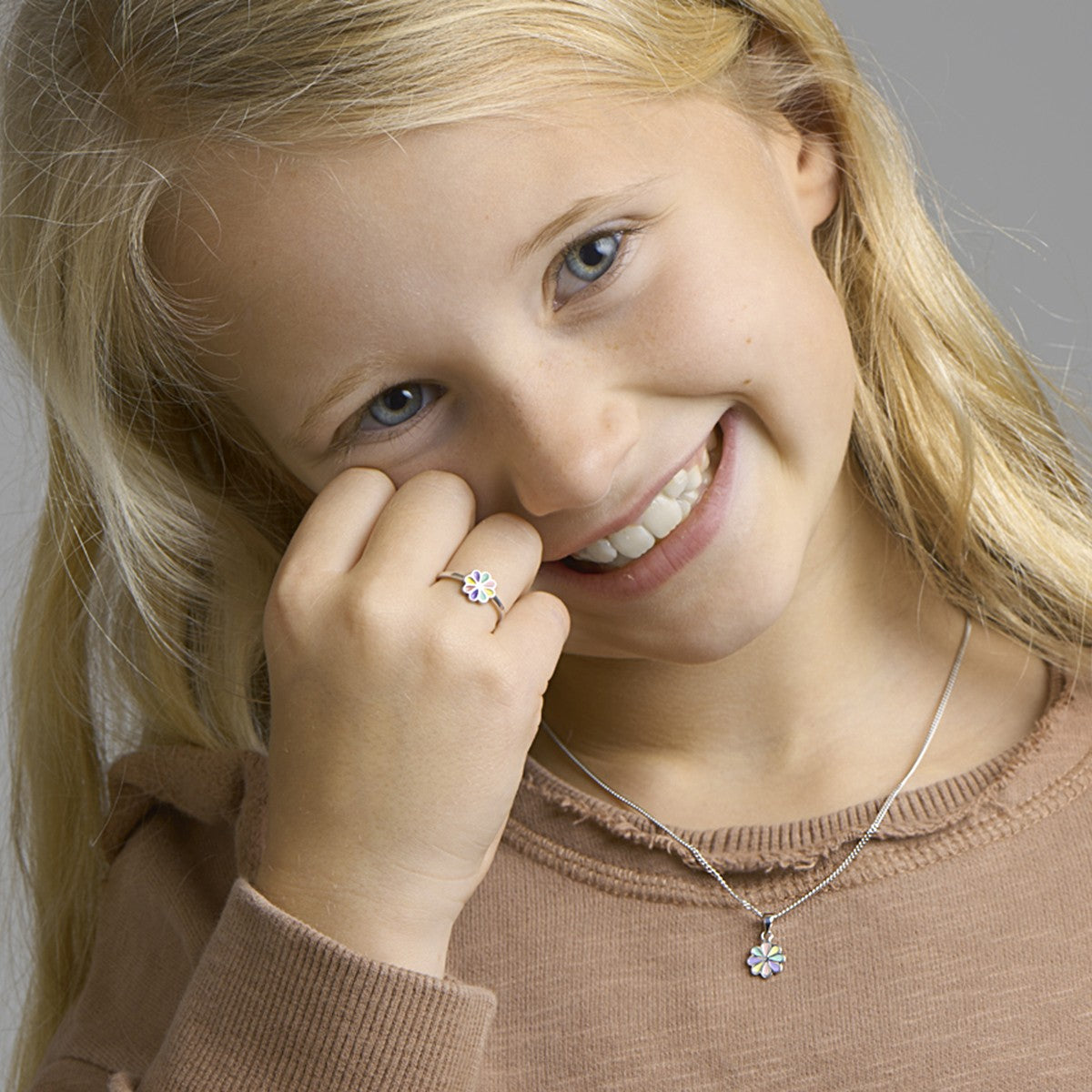 Gerhodineerd Zilver Ring Bloem 1332046 - PansiteNederland.nl