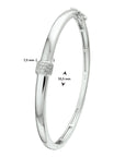 Zilver Gerhodineerd Bangle Scharnier Zirkonia 7,5 X 60 Mm 1332095