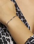 Zilveren armband paperclip platte buis 3,8 mm 16 + 3 cm 1332104