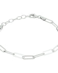 Zilver Gerhodineerd Armband Paperclip Platte Buis 3,8 Mm 16 + 3 Cm 1332106 - PansiteNederland.nl