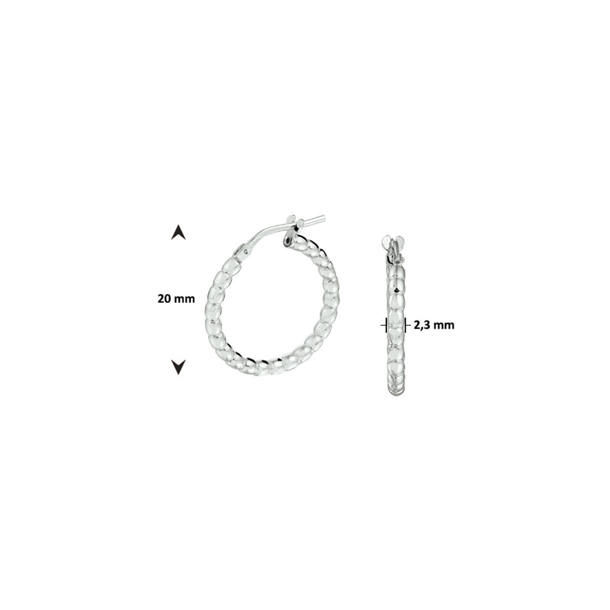 Zilver Gerhodineerd Oorringen 1332109 - PansiteNederland.nl