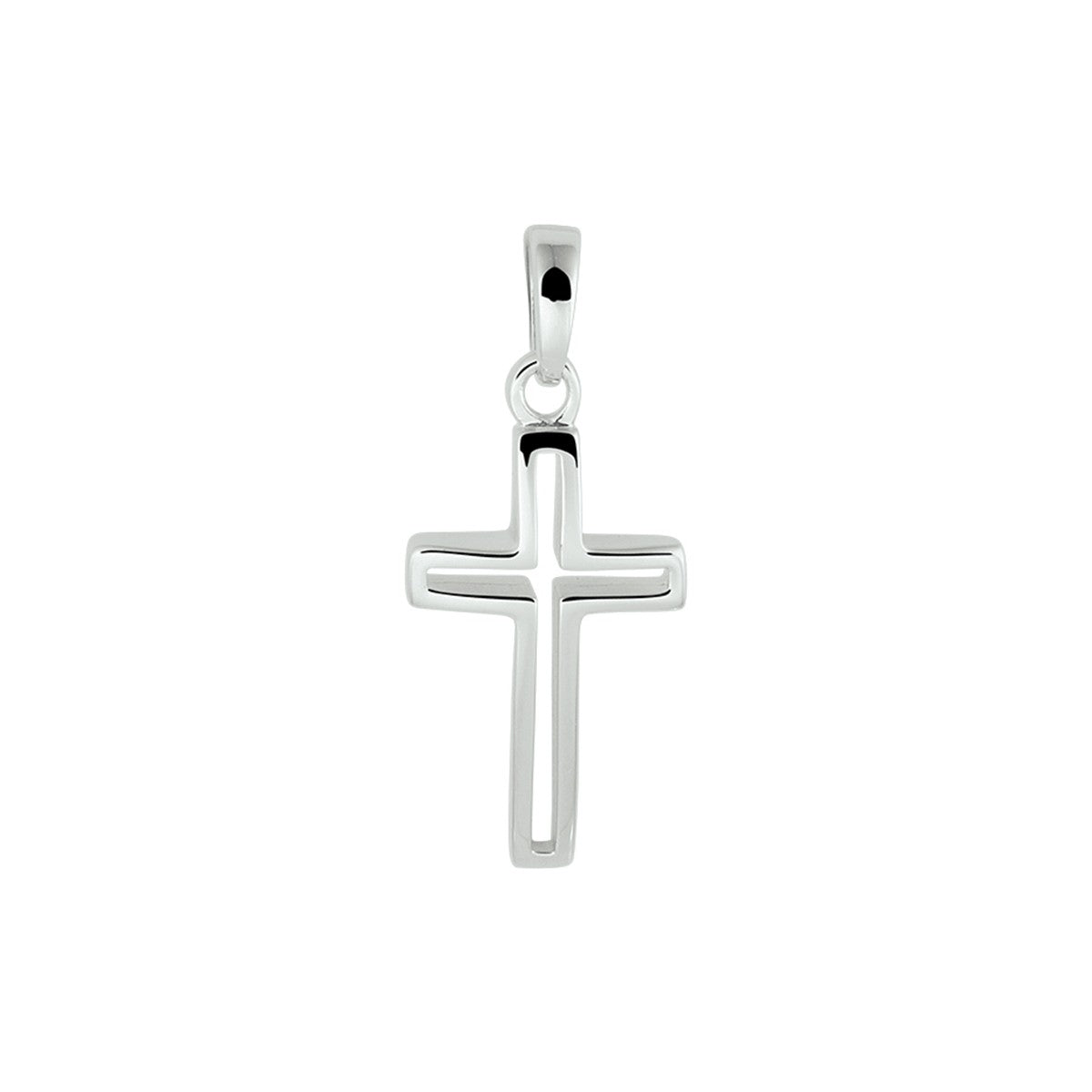 zilver gerhodineerd hanger kruis 1332209 - PansiteNederland.nl