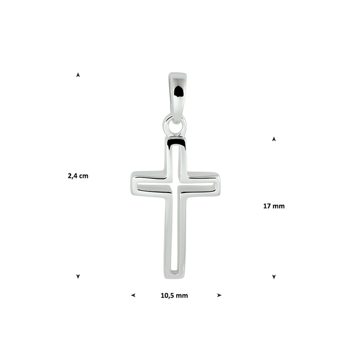 zilver gerhodineerd hanger kruis 1332209 - PansiteNederland.nl
