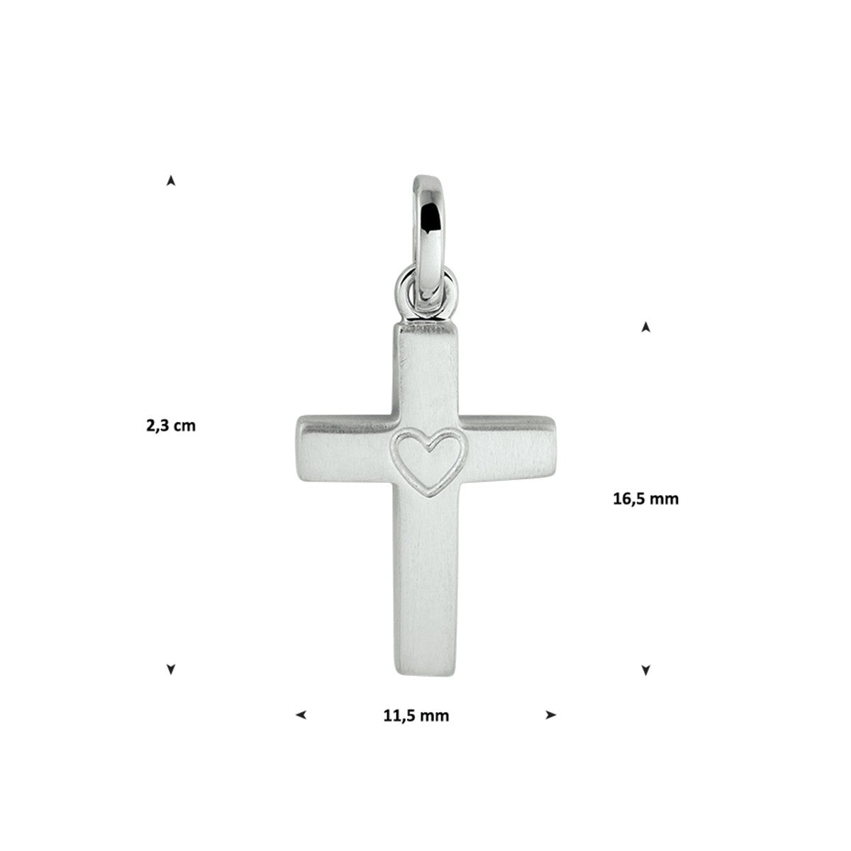 zilver gerhodineerd hanger kruis 1332210 - PansiteNederland.nl