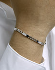 Zilveren graveerarmband gourmette 6-zijdes geslepen plaat 5,0 mm 1332225 - PansiteNederland.nl