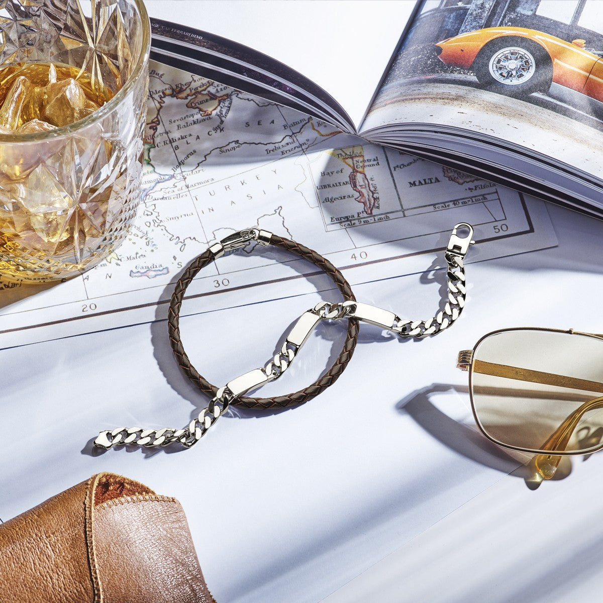 Zilveren graveerarmband gourmette 6-zijdes geslepen plaat 5,0 mm 1332225 - PansiteNederland.nl