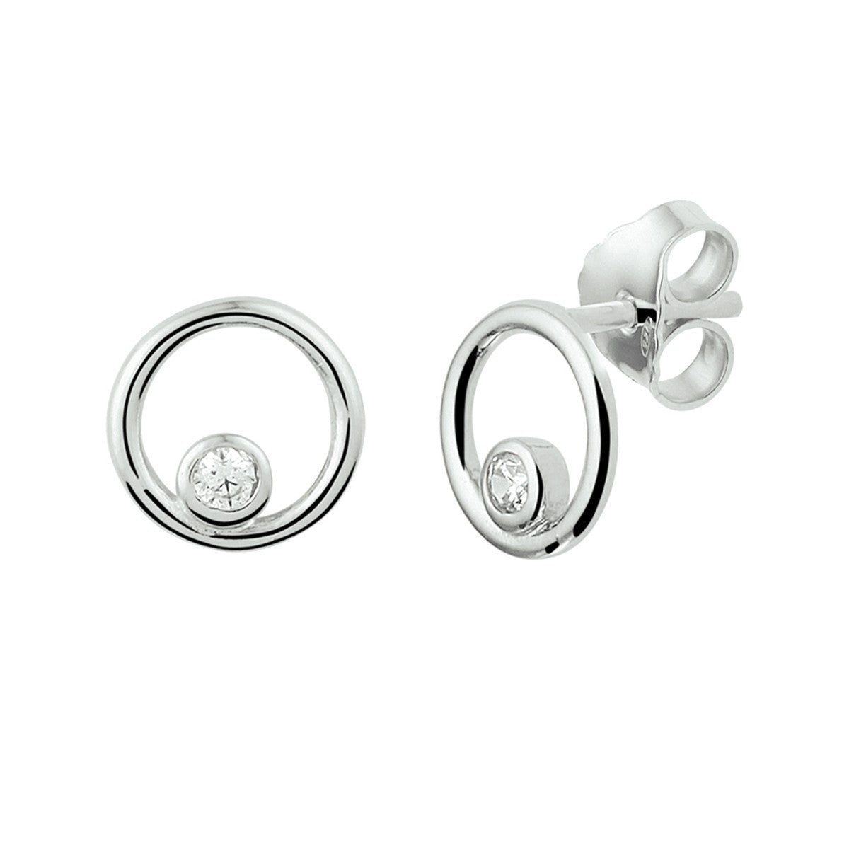 Zilver Gerhodineerd Oorknoppen Zirkonia 1332306 - PansiteNederland.nl
