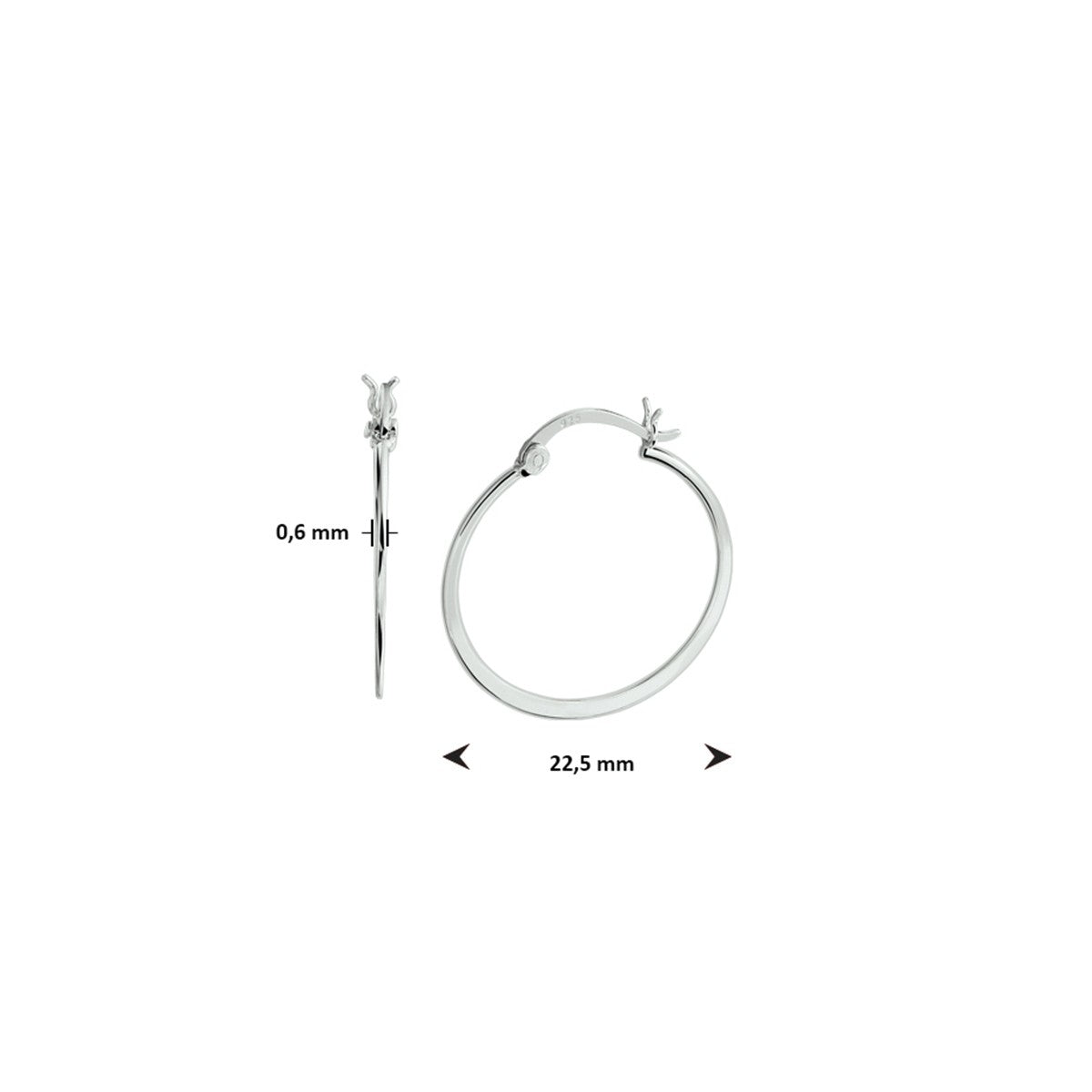 Zilver Gerhodineerd Oorringen Scharnier 1332311 - PansiteNederland.nl