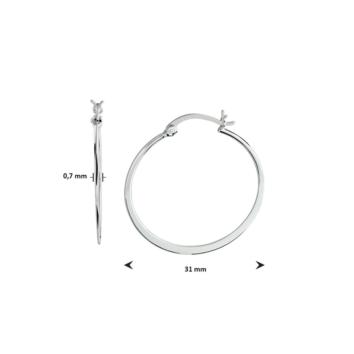 Zilver Gerhodineerd Oorringen 1332312 - PansiteNederland.nl