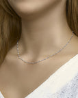 zilver gerhodineerd collier parel 41 + 4 cm 1332314