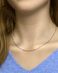 zilver gerhodineerd collier regenboog zirkonia 41 + 4 cm 1332317
