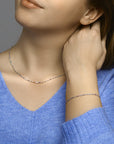 zilver gerhodineerd collier regenboog zirkonia 41 + 4 cm 1332317