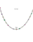 zilver gerhodineerd collier regenboog zirkonia 41 + 4 cm 1332317