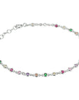 Zilver Gerhodineerd Armband Regenboog Zirkonia 16,5 + 2 Cm 1332318