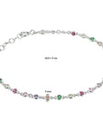 Zilver Gerhodineerd Armband Regenboog Zirkonia 16,5 + 2 Cm 1332318