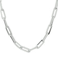 Zilver Gerhodineerd Collier Paperclip Vierkante Buis 4,5 mm 1332325 - PansiteNederland.nl