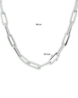 Zilver Gerhodineerd Collier Paperclip Vierkante Buis 4,5 mm 1332325 - PansiteNederland.nl