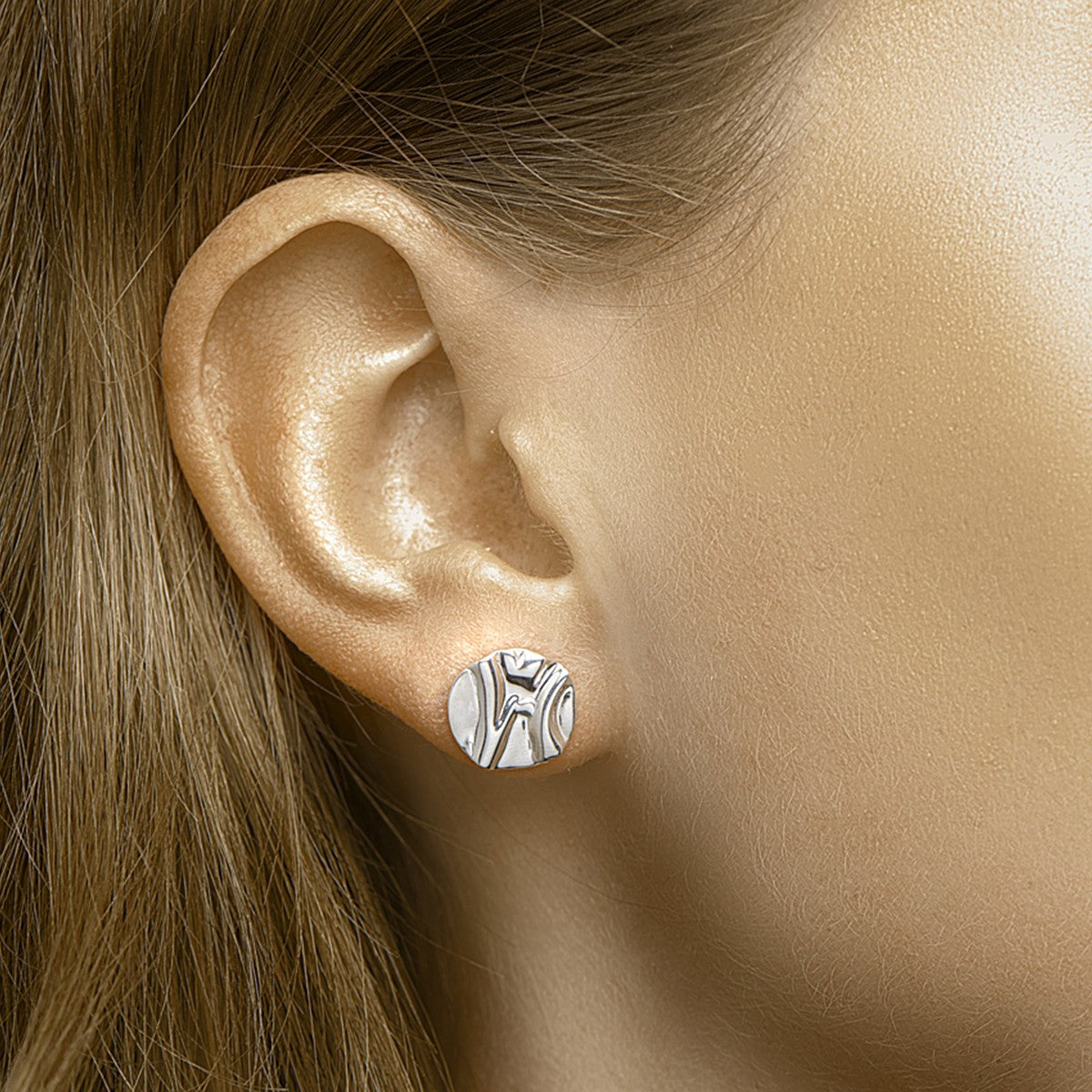 Zilver Gerhodineerd Oorknoppen Rond 1332341 - PansiteNederland.nl