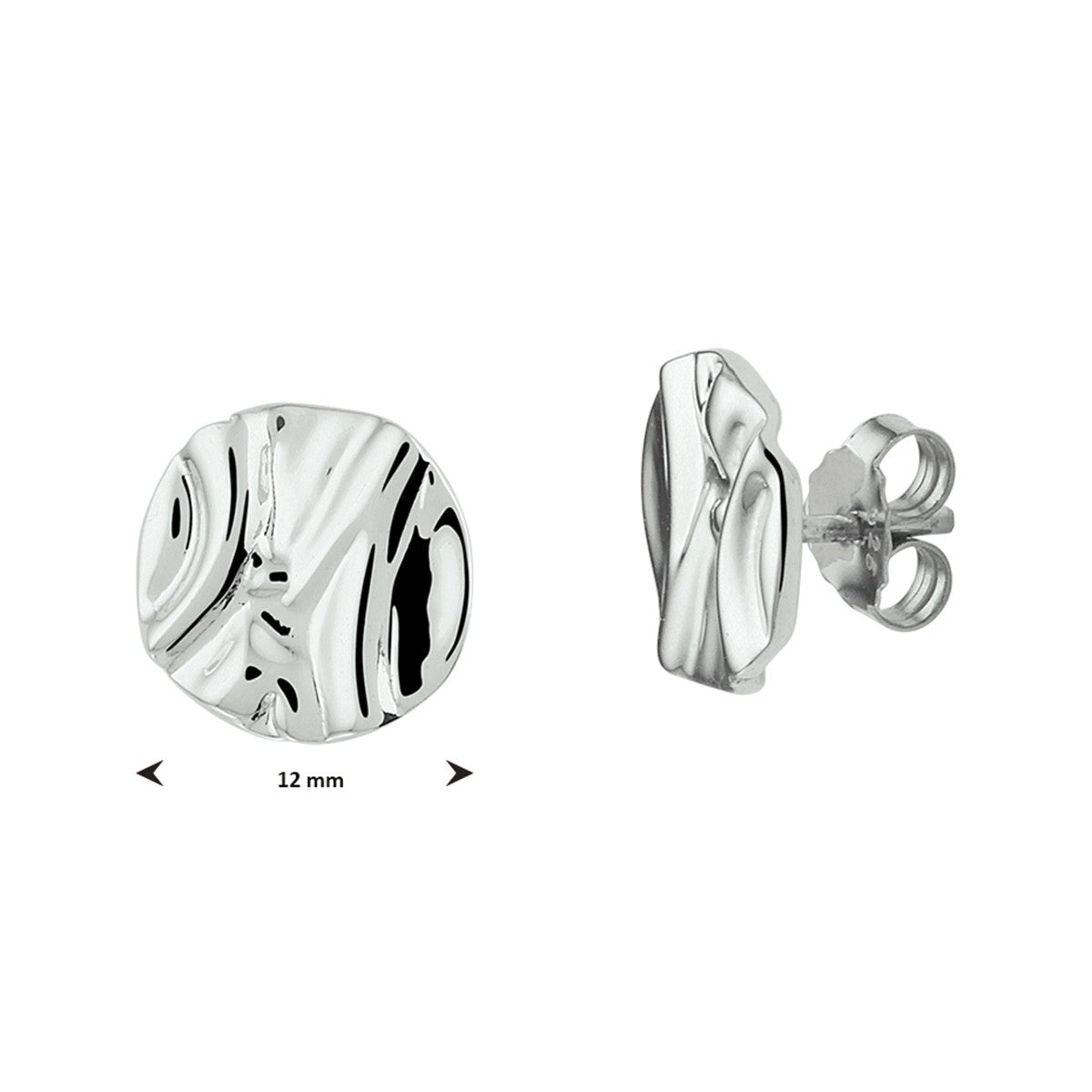 Zilver Gerhodineerd Oorknoppen Rond 1332341 - PansiteNederland.nl