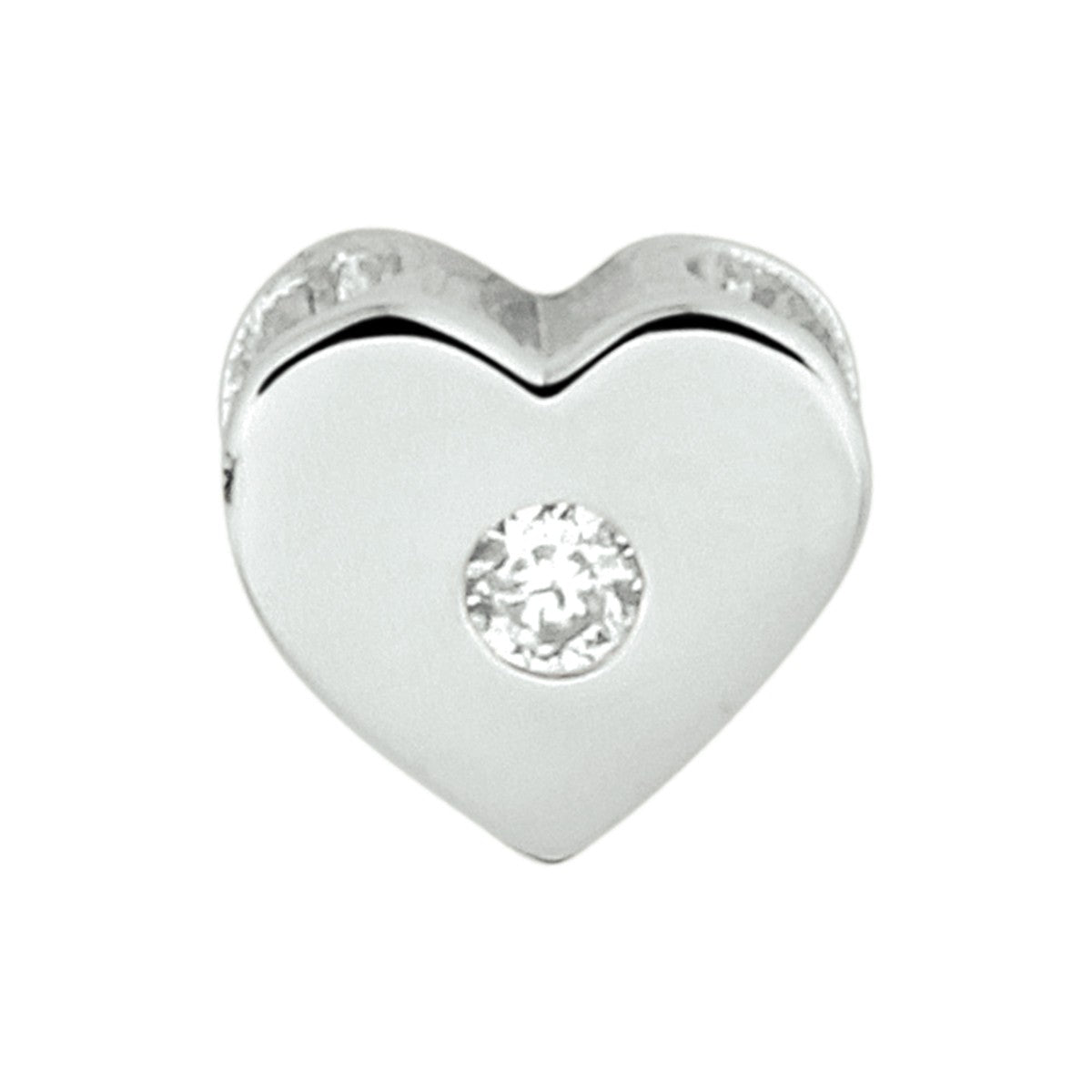 zilver gerhodineerd hanger hart zirkonia 1332357 - PansiteNederland.nl
