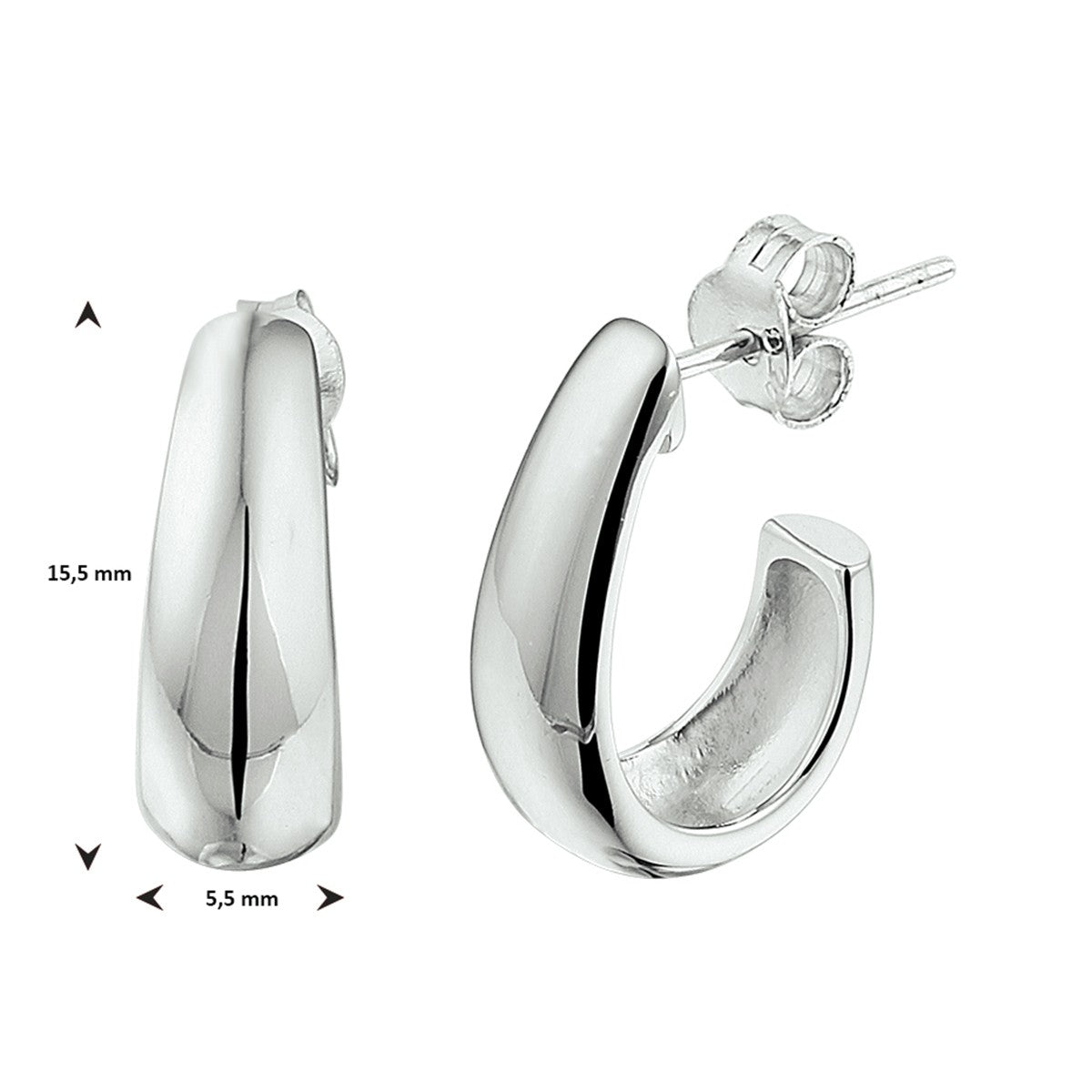 Zilver Gerhodineerd Stekeroorringen 1332390 - PansiteNederland.nl