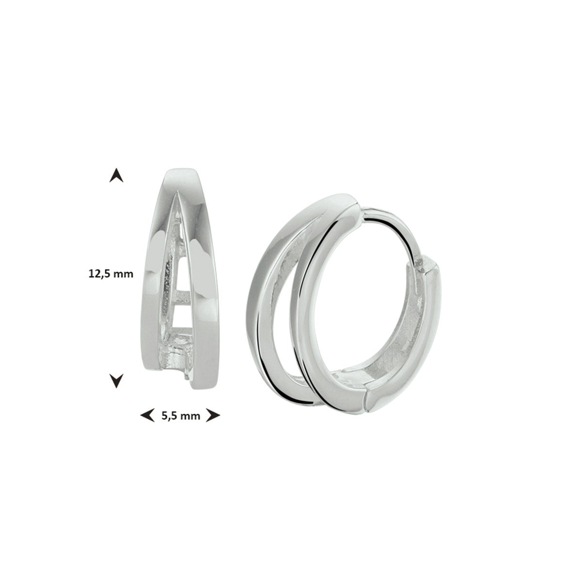 Zilver Gerhodineerd Klapoorringen 1332393 - PansiteNederland.nl